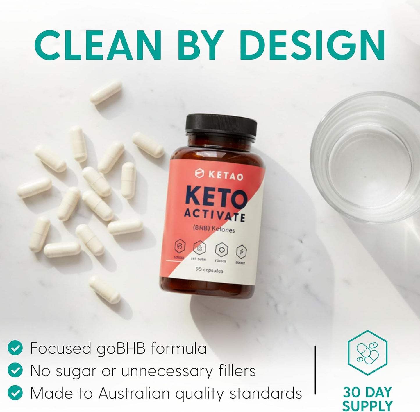 Keto Activate 90 Capsules Exogenous Ketones (goBHB) | Zero Carbs/Sugar | Keto Pills for Ketosis & Craving Control | Vegan Capsules