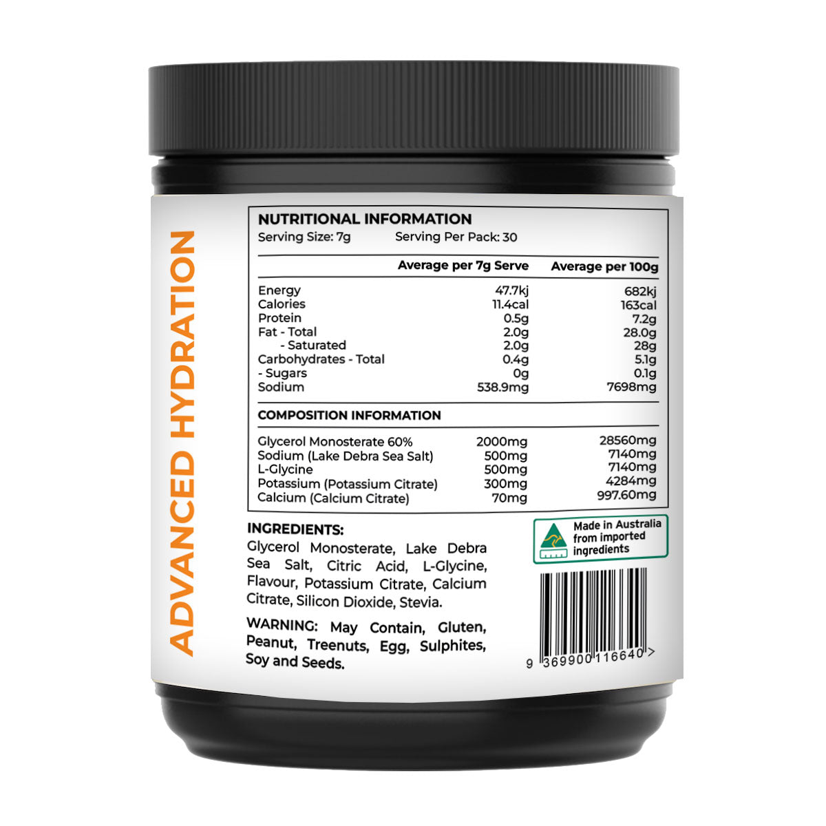 Ketao Hydration Electrolyte Powder – Rapid Hydration + Glycerol + Sea Salt – Mandarin