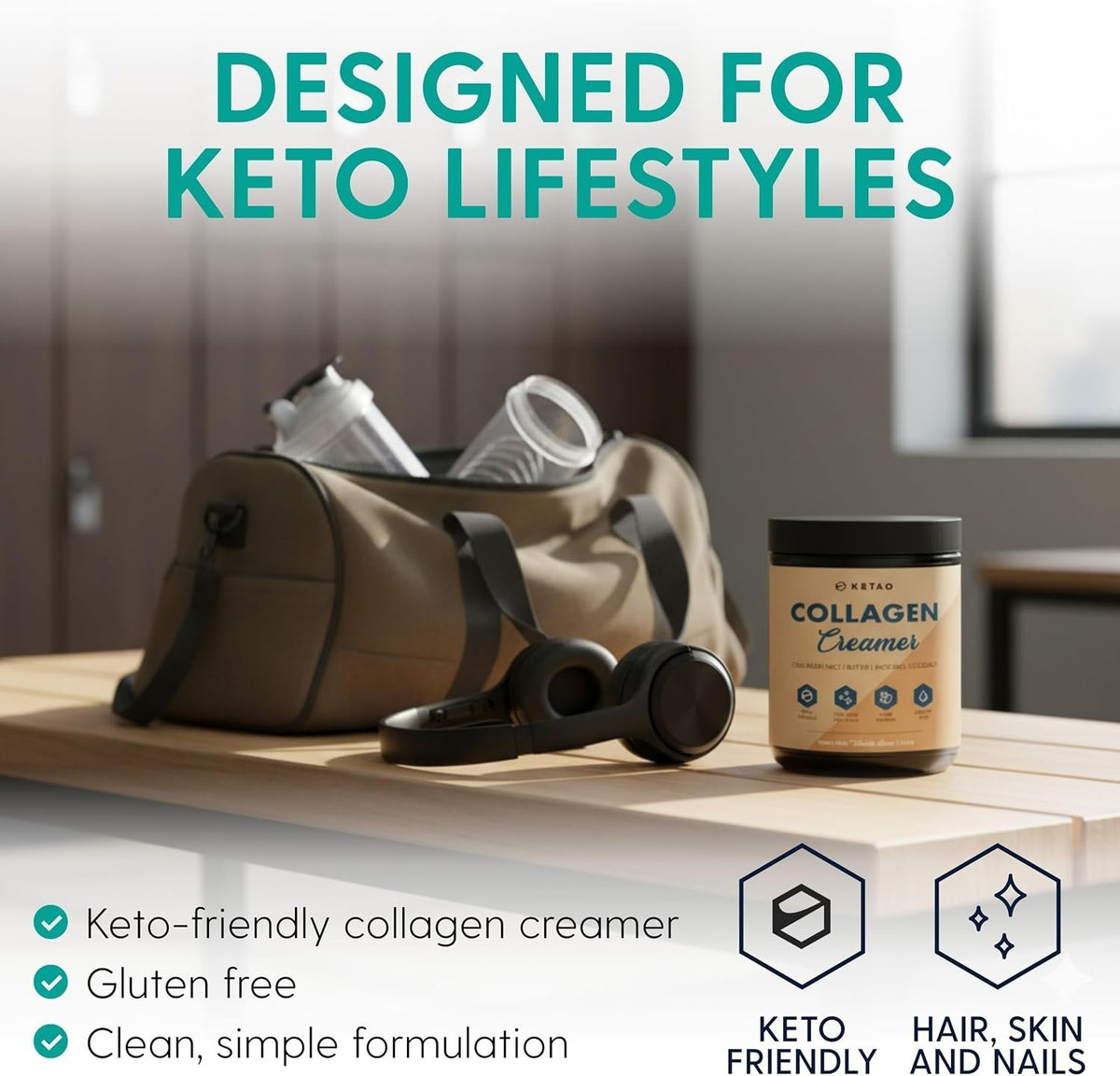 Collagen Creamer 300g MCT Keto Coffee Creamer Vanilla Bean Gluten Free - Ketao