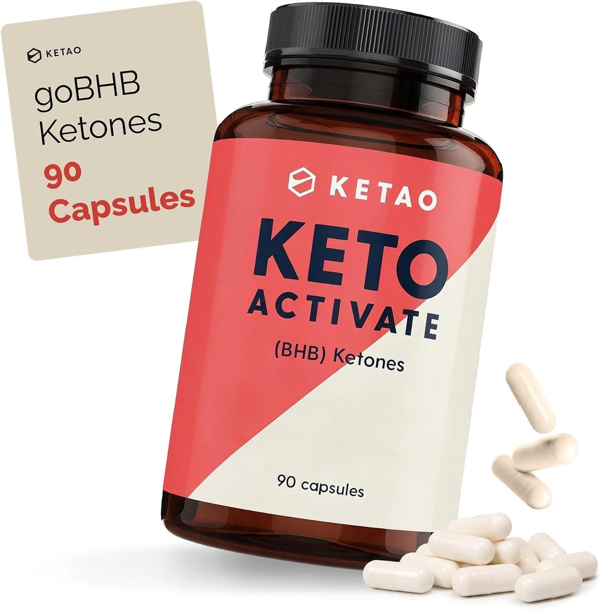 Keto Activate 90 Capsules Exogenous Ketones goBHB Keto Pills Zero Sugar - Ketao