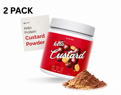 2X KETAO Custard Choc Malt VEGAN Pea Protein Low Carb Gluten & DAIRY FREE 425g