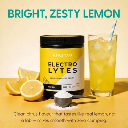 2 Pack KETAO ELECTRO LYTES Lemon Powder Hydration Support ZERO SUGAR 210g
