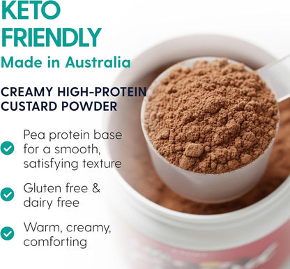 Keto Custard Choc Malt 425g Vegan Pea Protein Low Carb Keto Dessert - Ketao