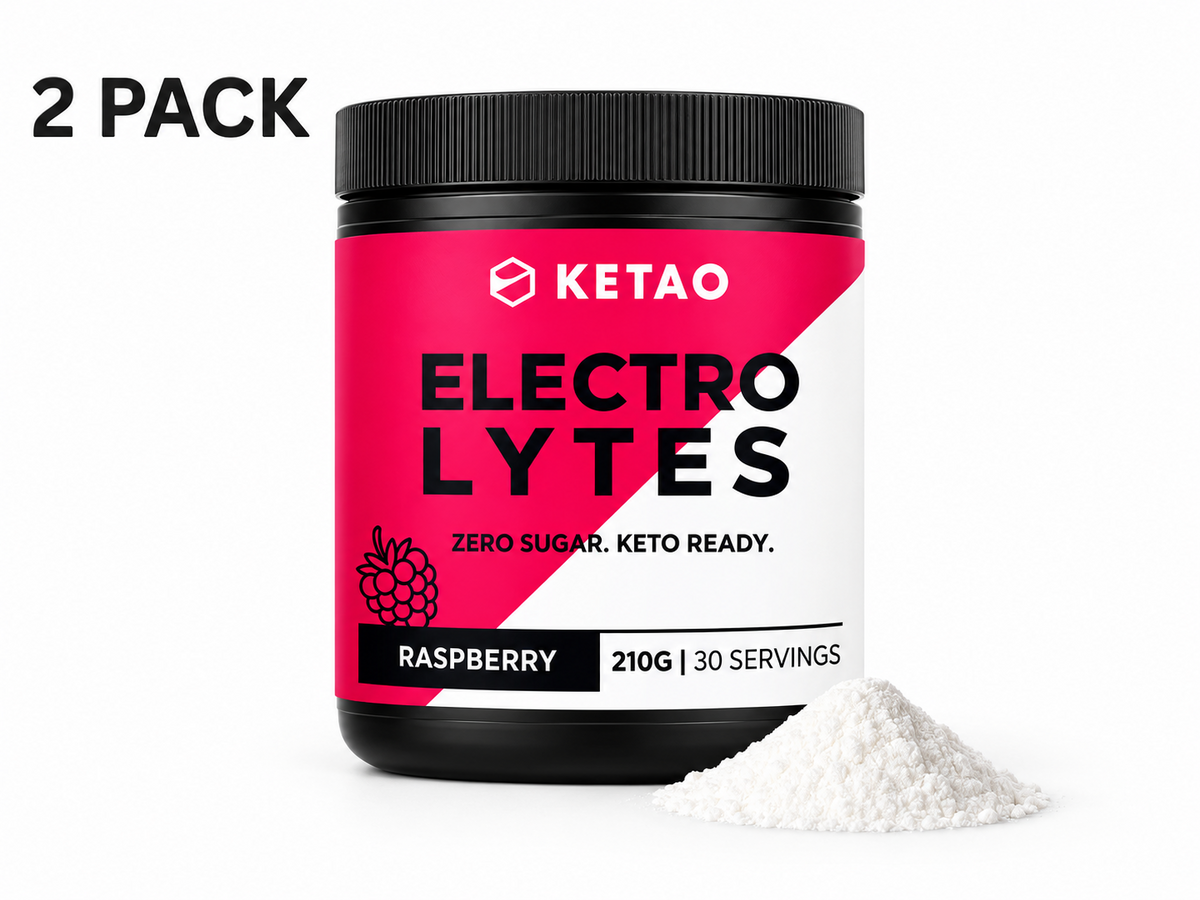 2 Pack KETAO Electrolytes Raspberry ZERO SUGAR Keto Hydration No Fille 210g