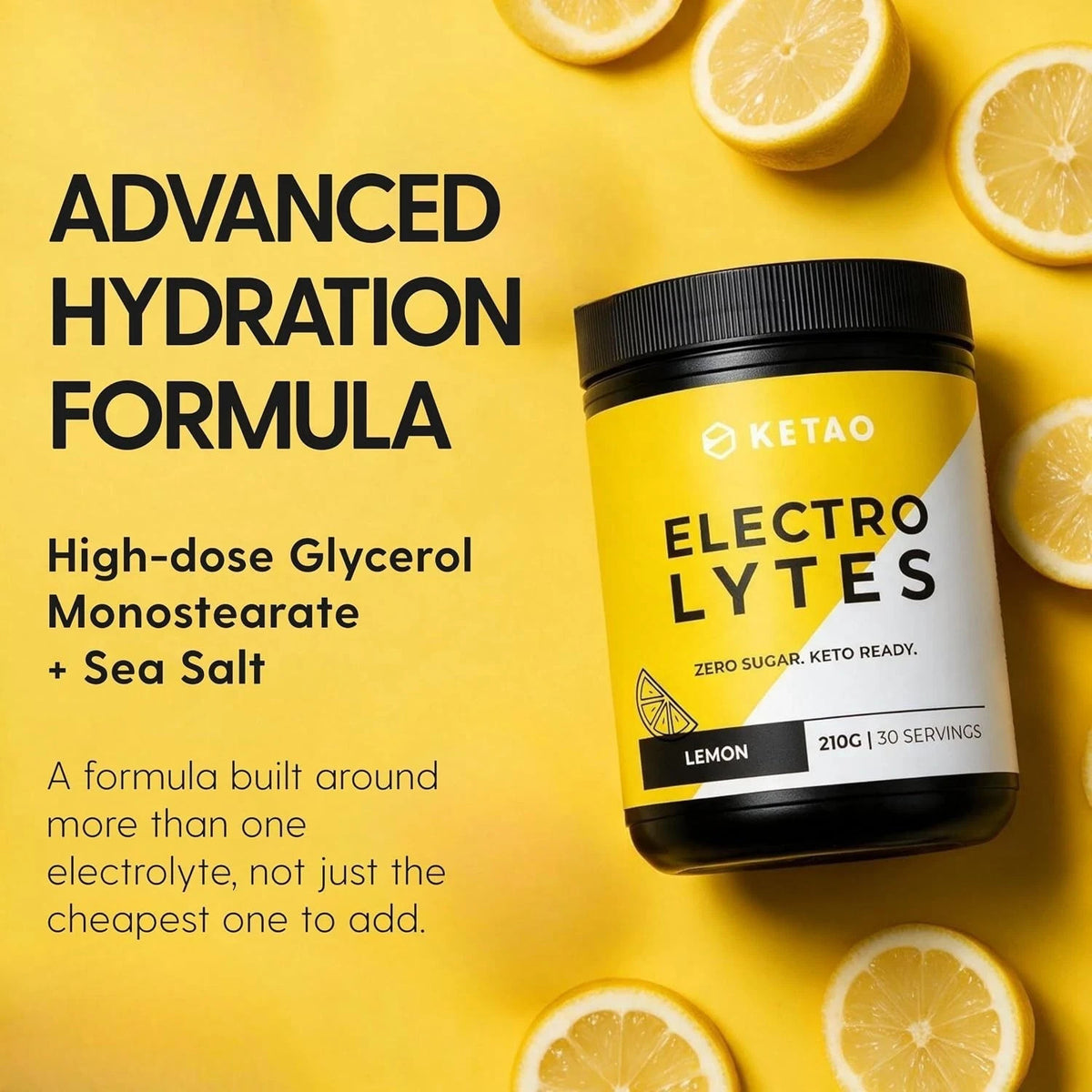 2 Pack KETAO ELECTRO LYTES Lemon Powder Hydration Support ZERO SUGAR 210g