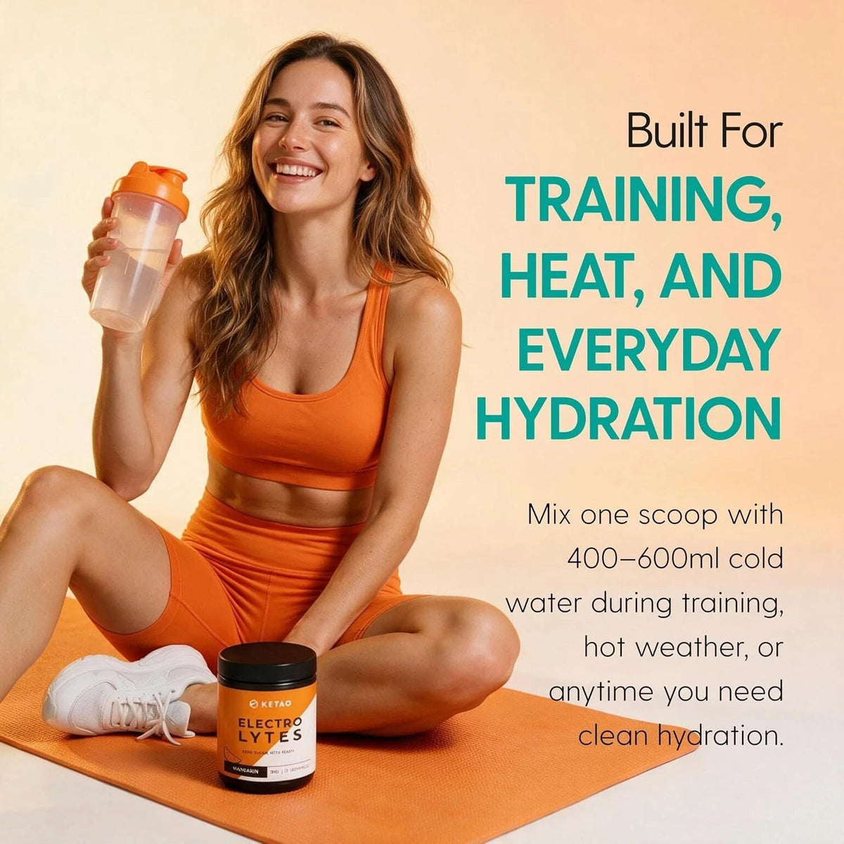 2 Pack KETAO ELECTRO LYTES Mandarin Powder Hydration Support ZERO SUGAR 210g