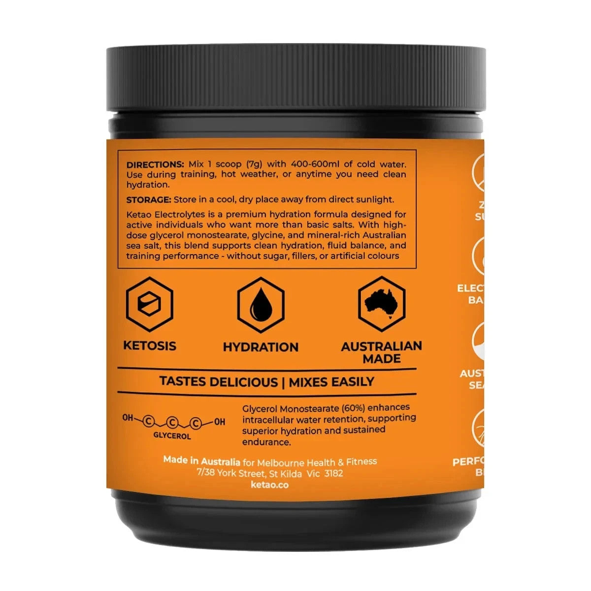 2 Pack KETAO ELECTRO LYTES Mandarin Powder Hydration Support ZERO SUGAR 210g