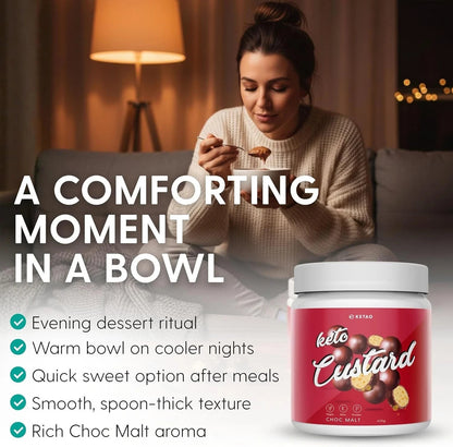 2X KETAO Custard Choc Malt VEGAN Pea Protein Low Carb Gluten & DAIRY FREE 425g
