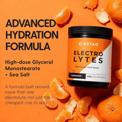 2 Pack KETAO ELECTRO LYTES Mandarin Powder Hydration Support ZERO SUGAR 210g